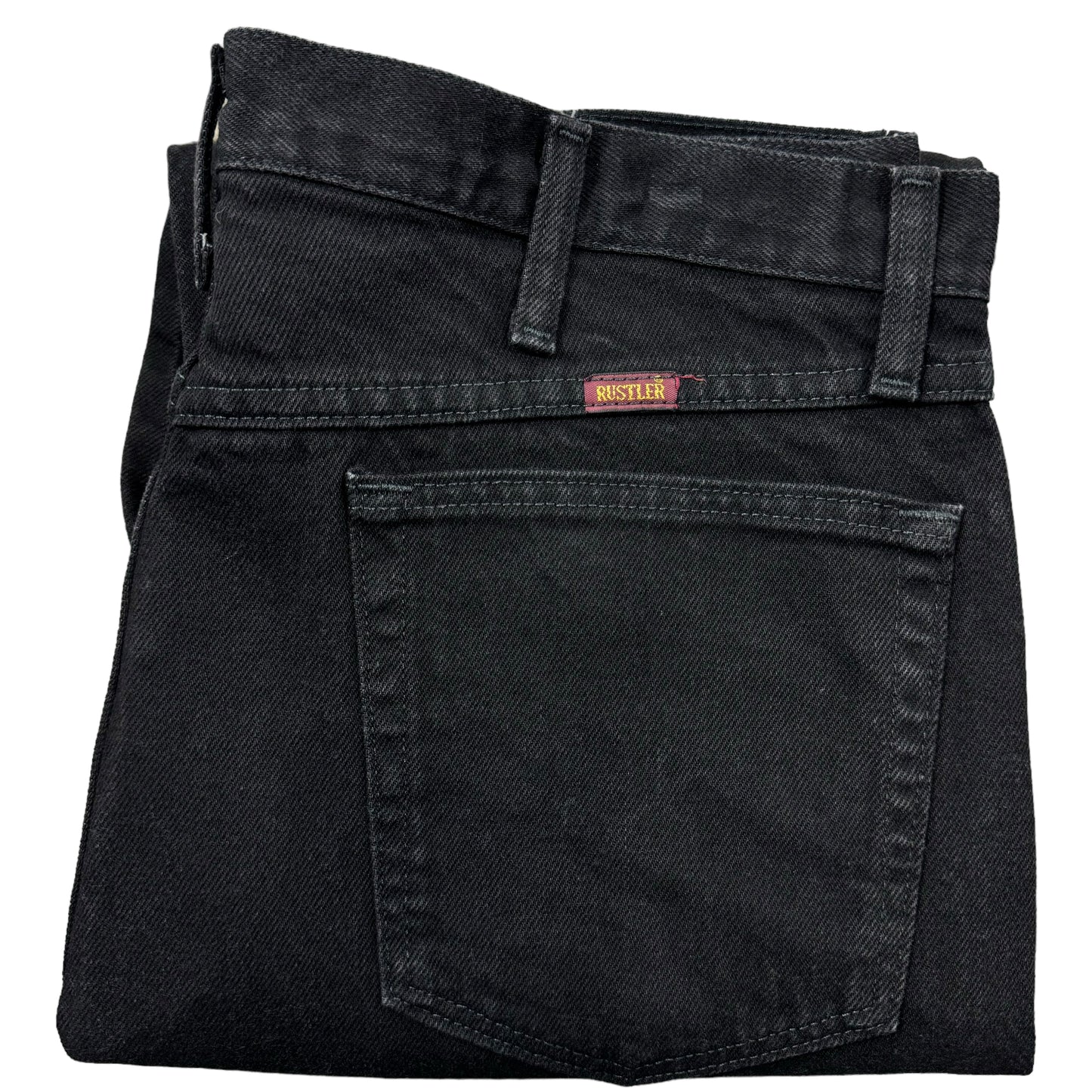 Vintage Rustler Jeans 90's Black Classic Rigid Denim Bottoms W36