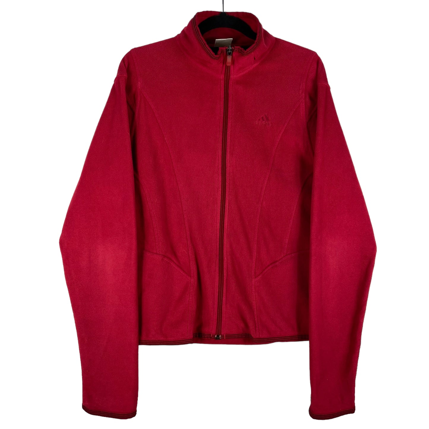 Vintage Adidas 2000's Womens Dark Pink Fleece Jacket Size L