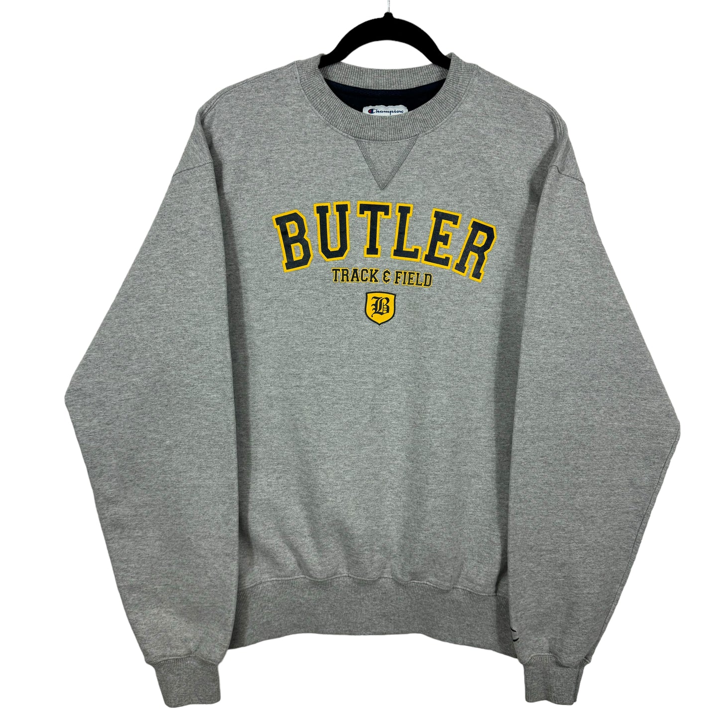 Champion Light Grey Butler Track & Field Cotton Crewneck Sweater Size M