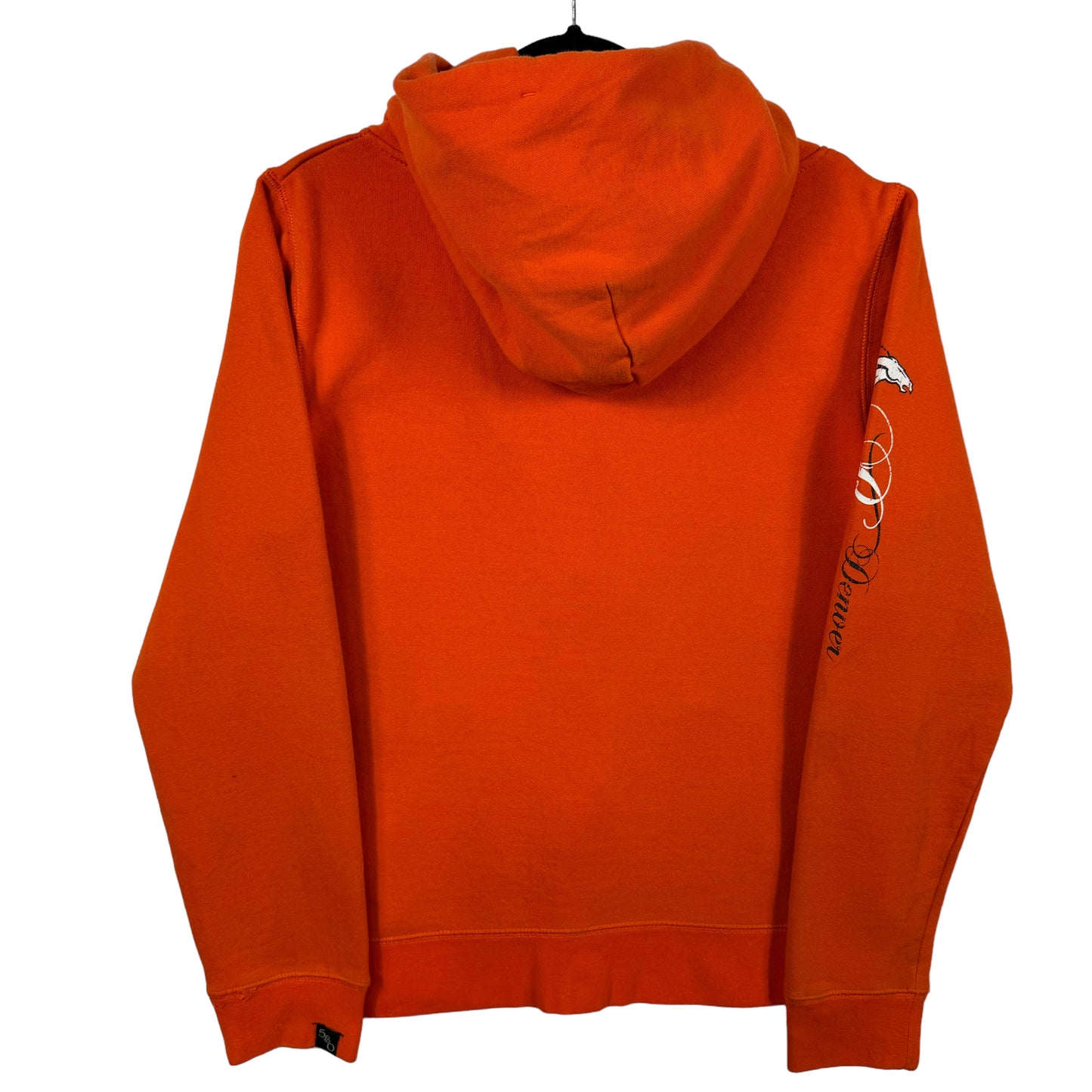 NFL Team Apparel Womens Orange Denver Broncos Full Zip Cotton Hoodie Size L
