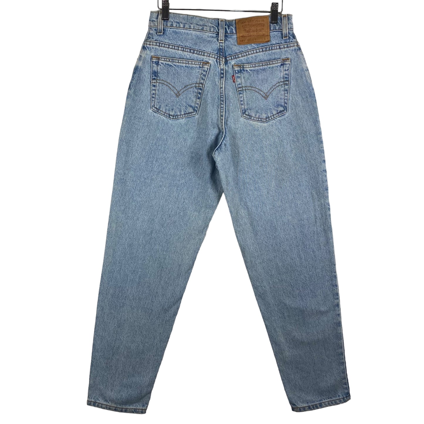 Vintage Levis 551 Jeans 90's Womens Light Blue Tapered USA Made Denim W28