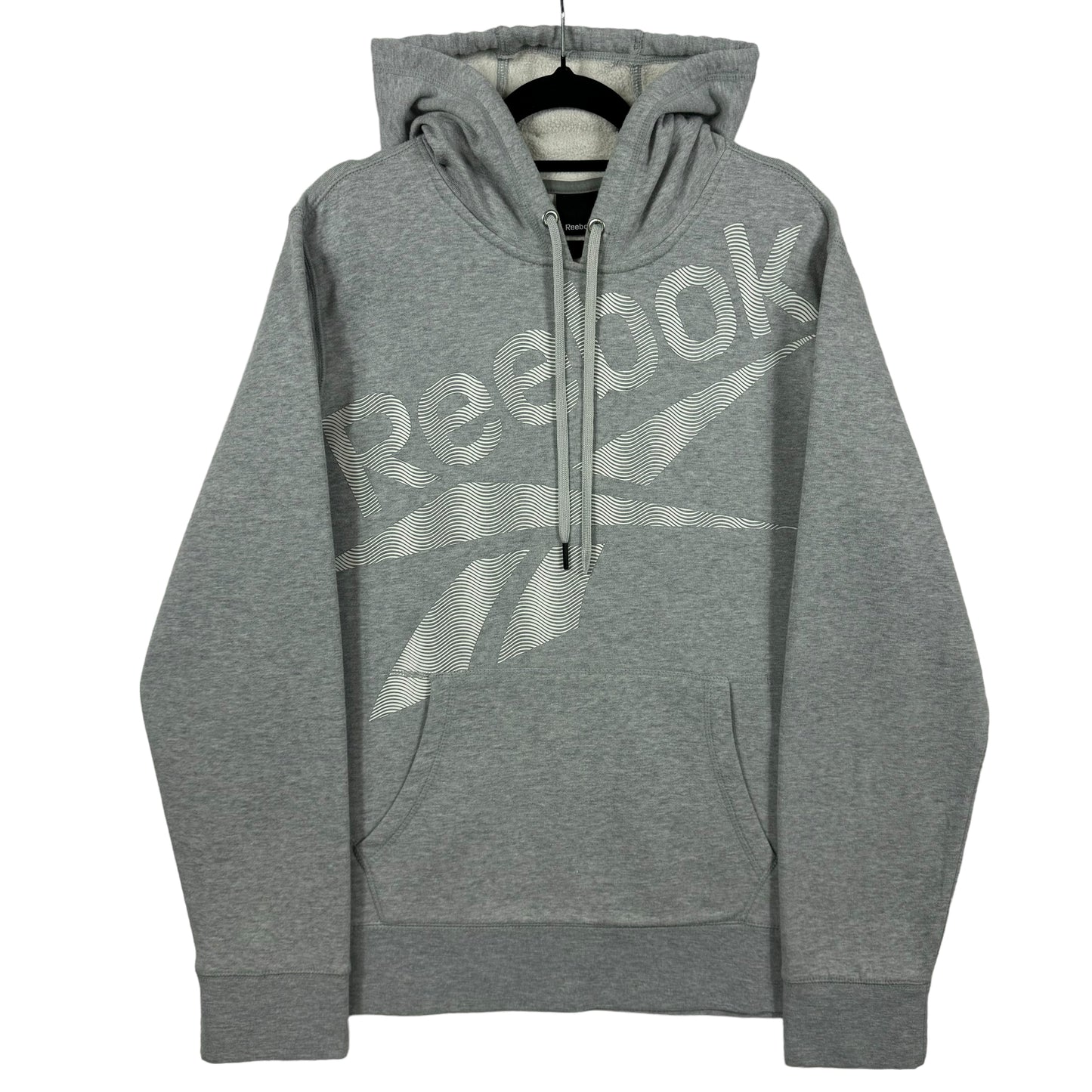 Reebok Grey Monogram Cotton Hoodie Size M