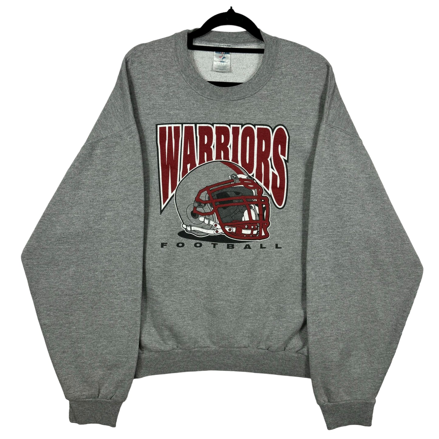 Vintage 90's Warriors Football Grey Cotton Crewneck Sweater Size L