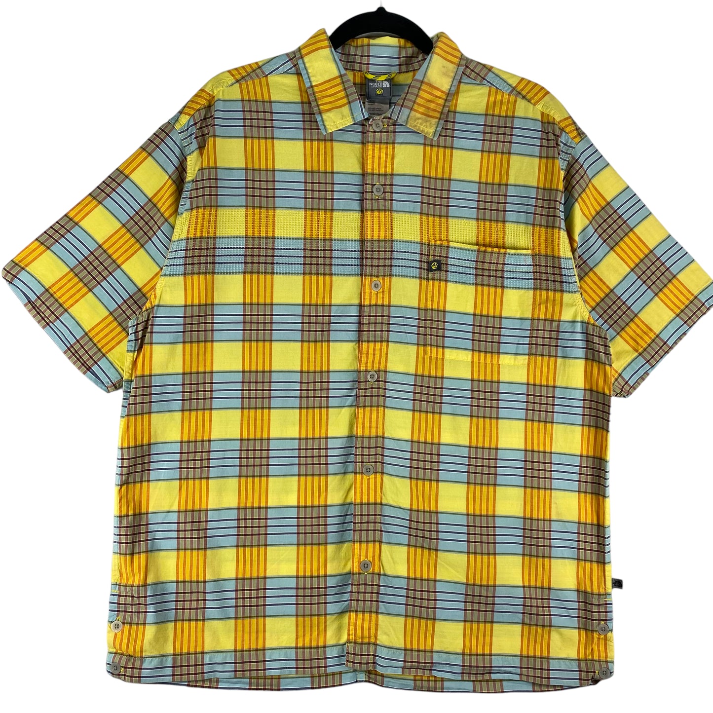 The North Face A5 Series Yellow & Blue Checkered Button Shirt Size L