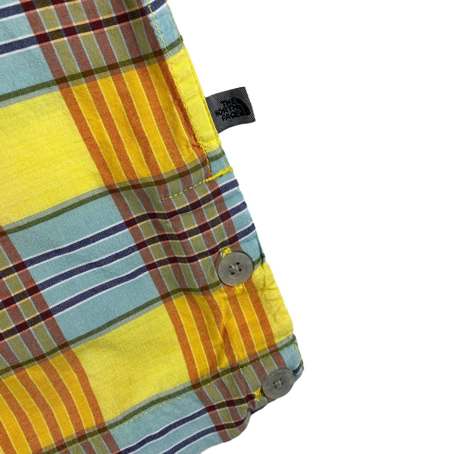 The North Face A5 Series Yellow & Blue Checkered Button Shirt Size L