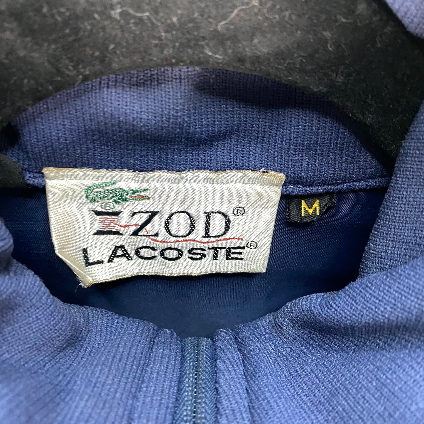Vintage Izod Lacoste 80's Dark Blue Light Full Zip Spray Jacket Size M