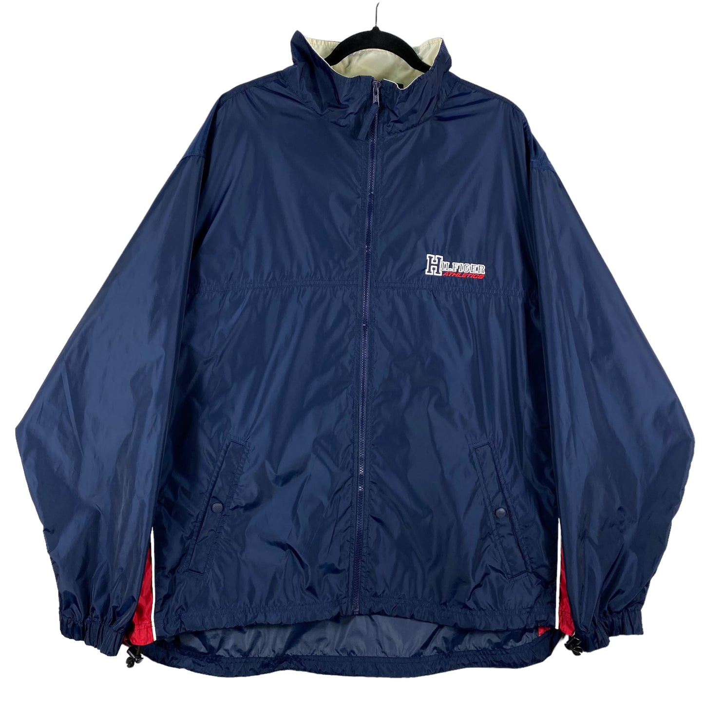 Vintage Hilfiger Athletics 90's Dark Blue Nylon Light Jacket Size XL