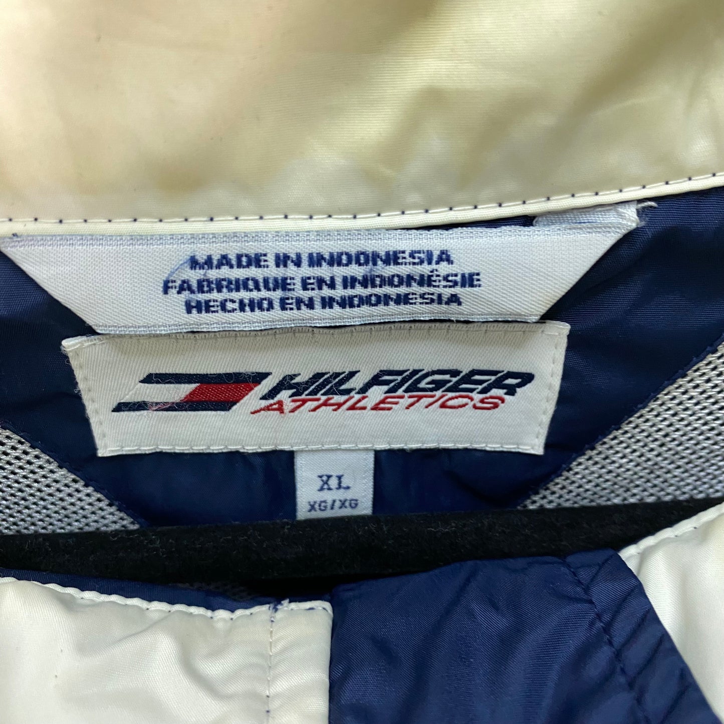 Vintage Hilfiger Athletics 90's Dark Blue Nylon Light Jacket Size XL