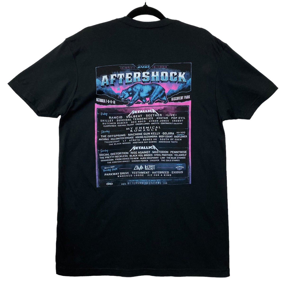 Metallica Aftershock 2021 Sacramento California Black Tee Shirt Size M