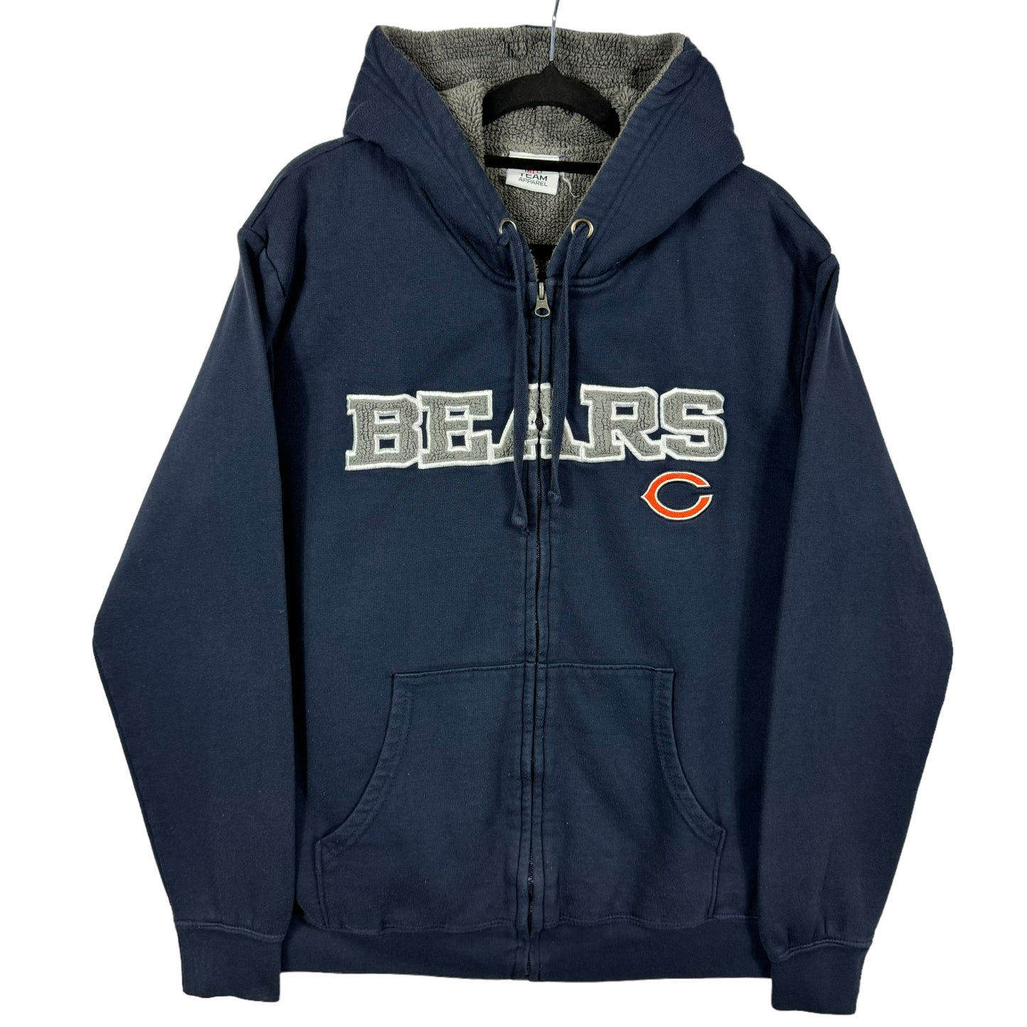 NFL Team Apparel Chicago Bears Dark Blue Heavy Fleece Insulated Hoodie Size M