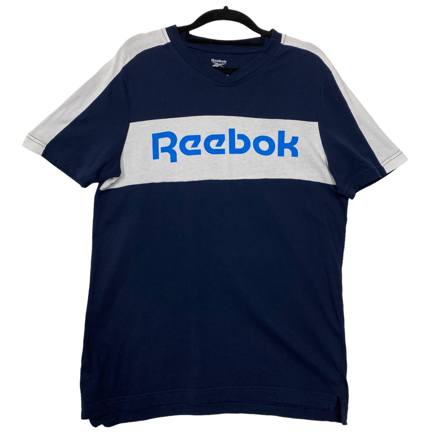 Reebok Dark Blue Chest Script Cotton Tee Shirt Size M