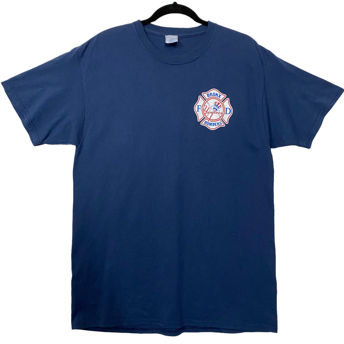 Bronx Bombers Dark Blue Graphic Cotton Tee Shirt Size L