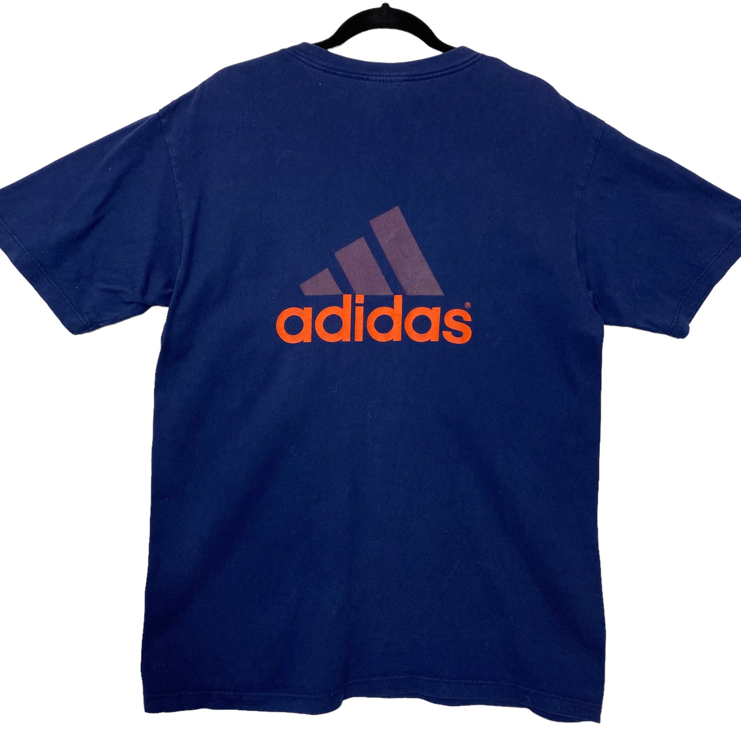 Vintage Adidas 90's Dark Blue Pocket Cotton Tee Shirt Size M