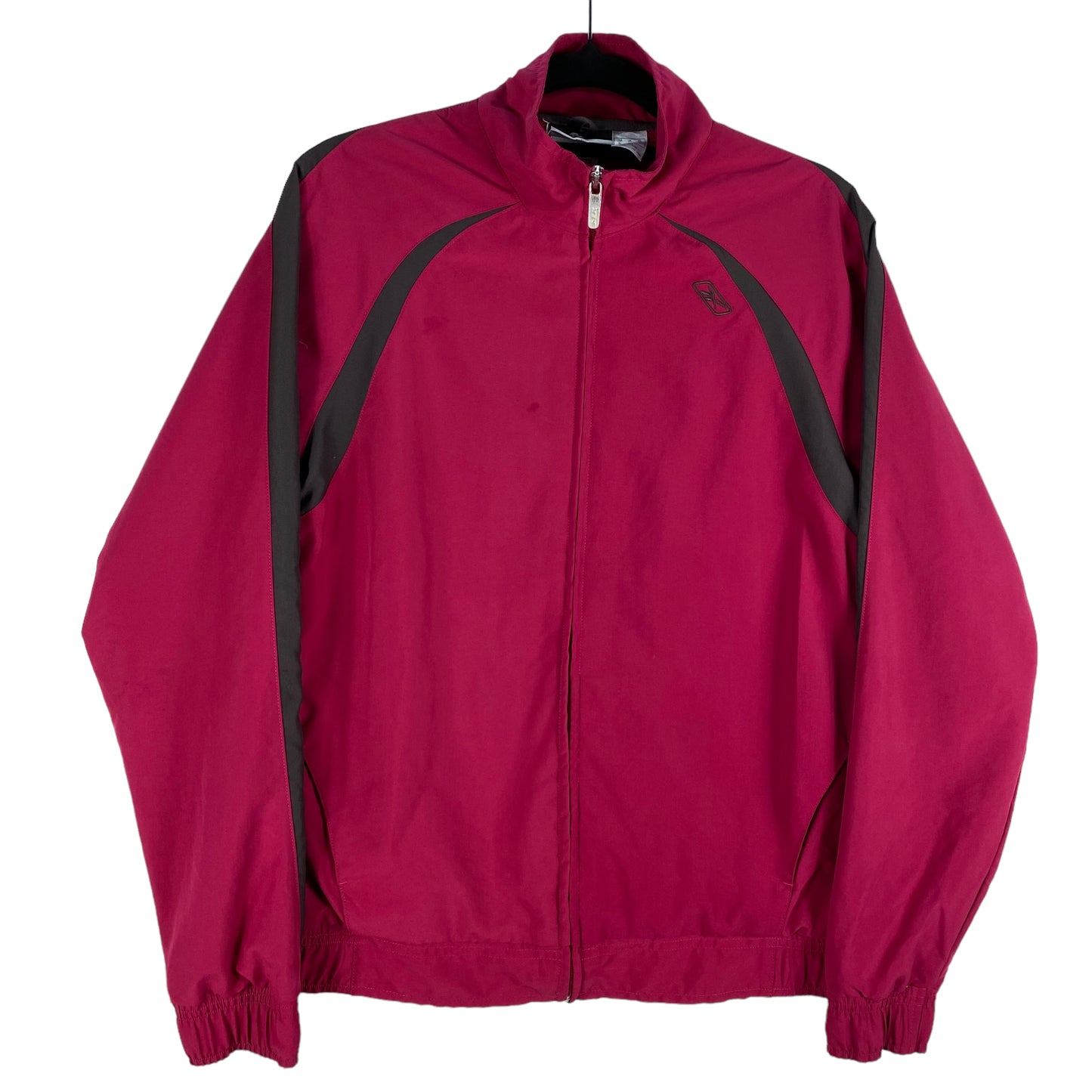 Vintage Reebok 2000's Womens Dark Pink Polyester Zip Jacket Size M