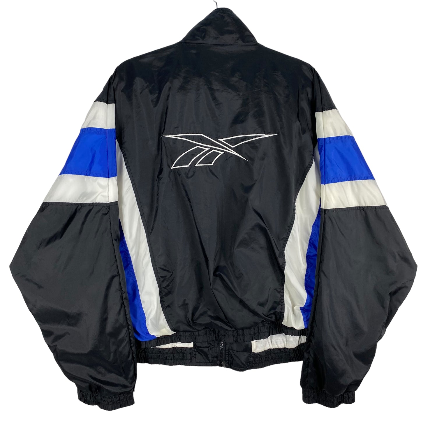 Vintage Reebok 90's Black White & Blue Oversized Jacket Size M