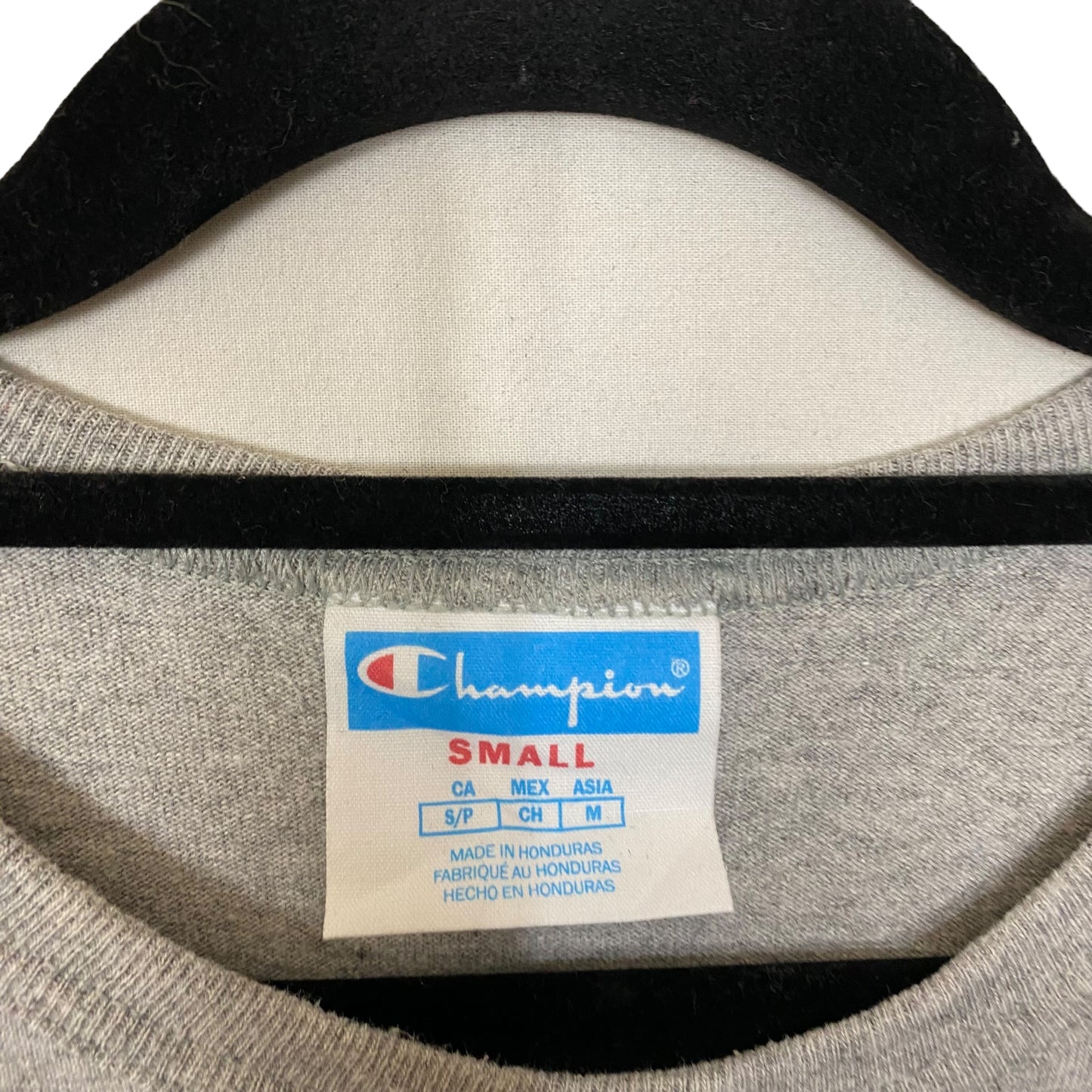 Vintage Champion 2000's Grey Chest Script Cotton Tee Shirt Size S