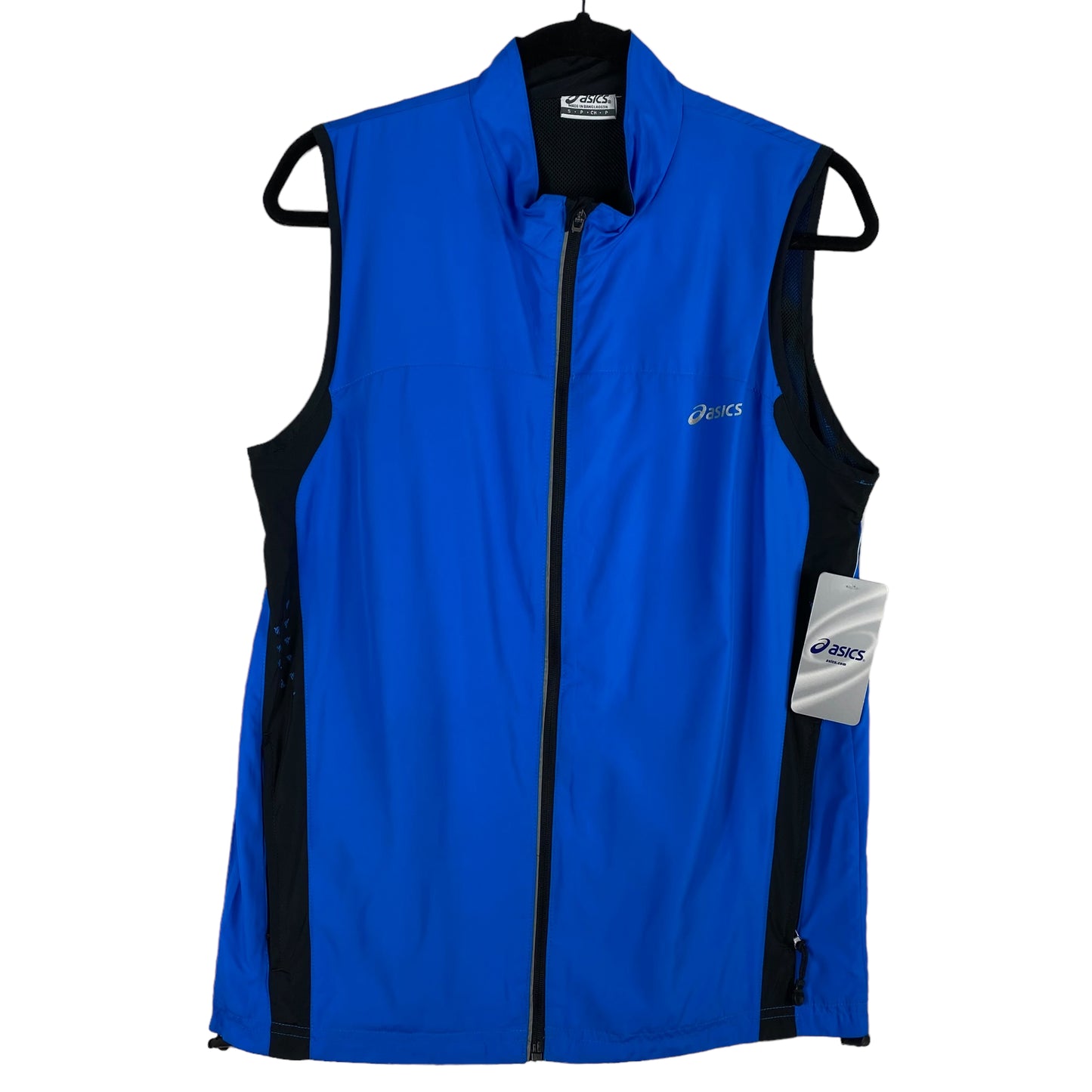 Asics Blue & Black Light Full Zip Running Vest Size S