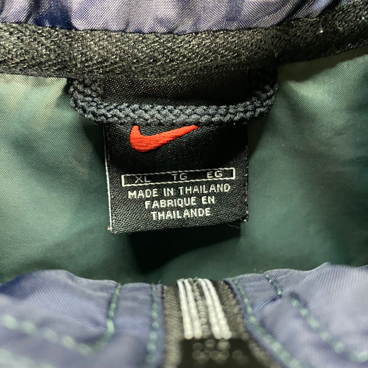 Vintage Nike 90's Stone Green Full Zip Light Nylon Jacket Size XL