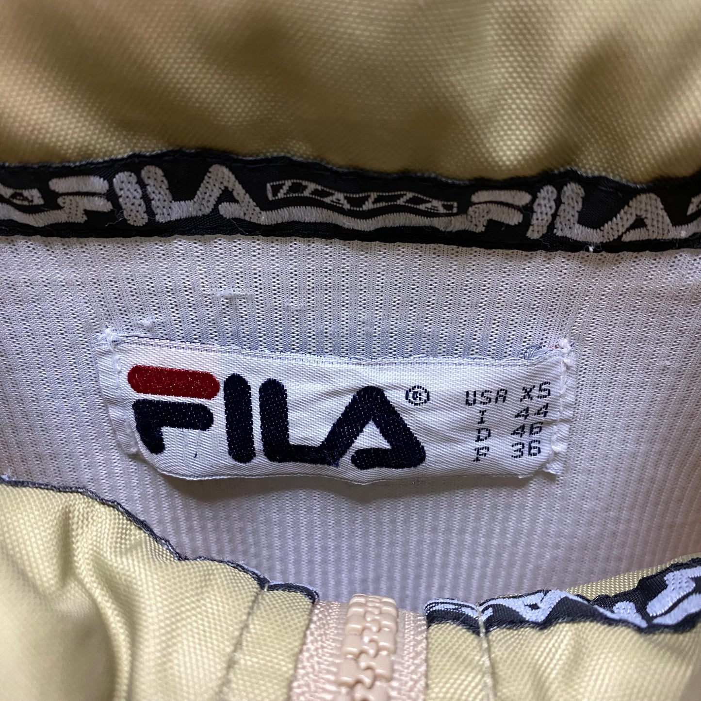 Vintage FILA 90's Brown Full Zip Jacket With Packable Hood Size XS