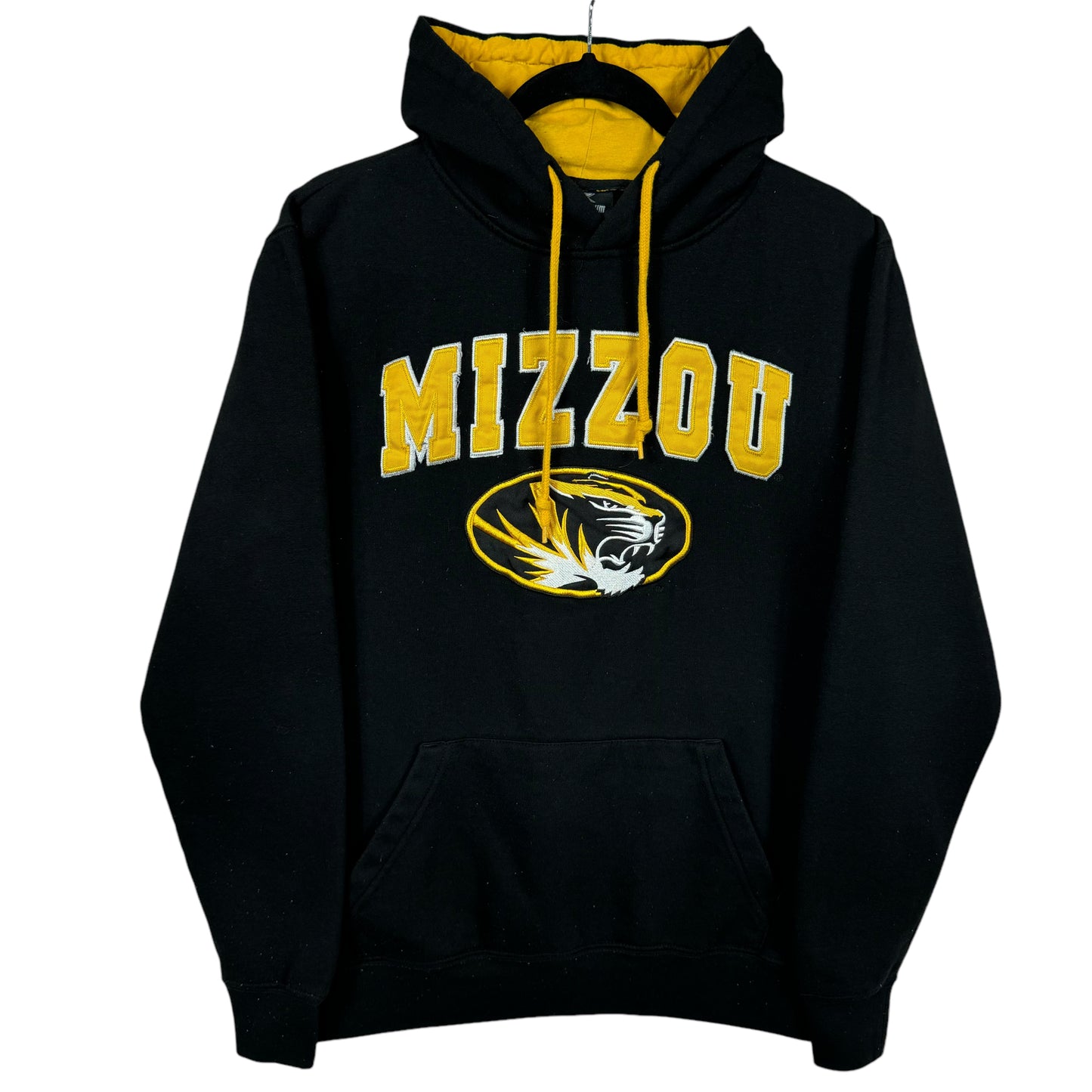 Colosseum Missouri Tigers Football Black & Yellow Embroidered Hoodie Size S