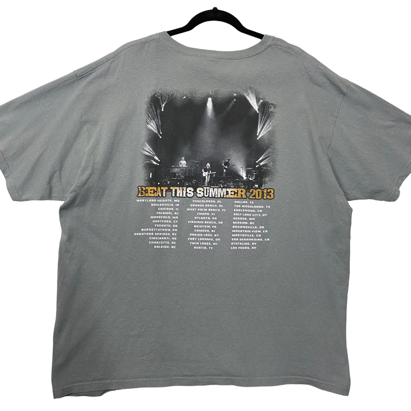 Brad Paisley 2013 'Beat This Summer' Tour Grey Cotton Tee Shirt Size 2XL