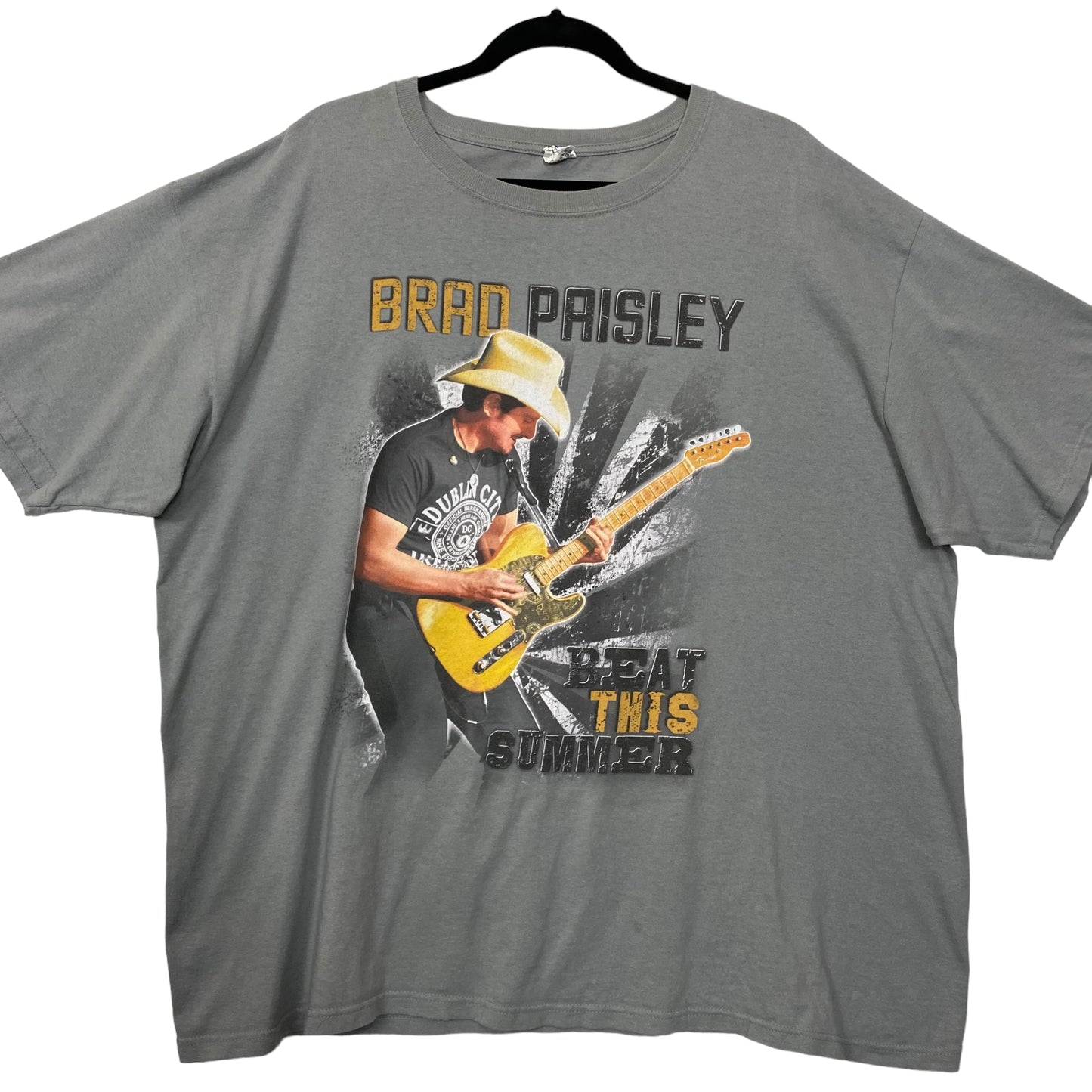 Brad Paisley 2013 'Beat This Summer' Tour Grey Cotton Tee Shirt Size 2XL
