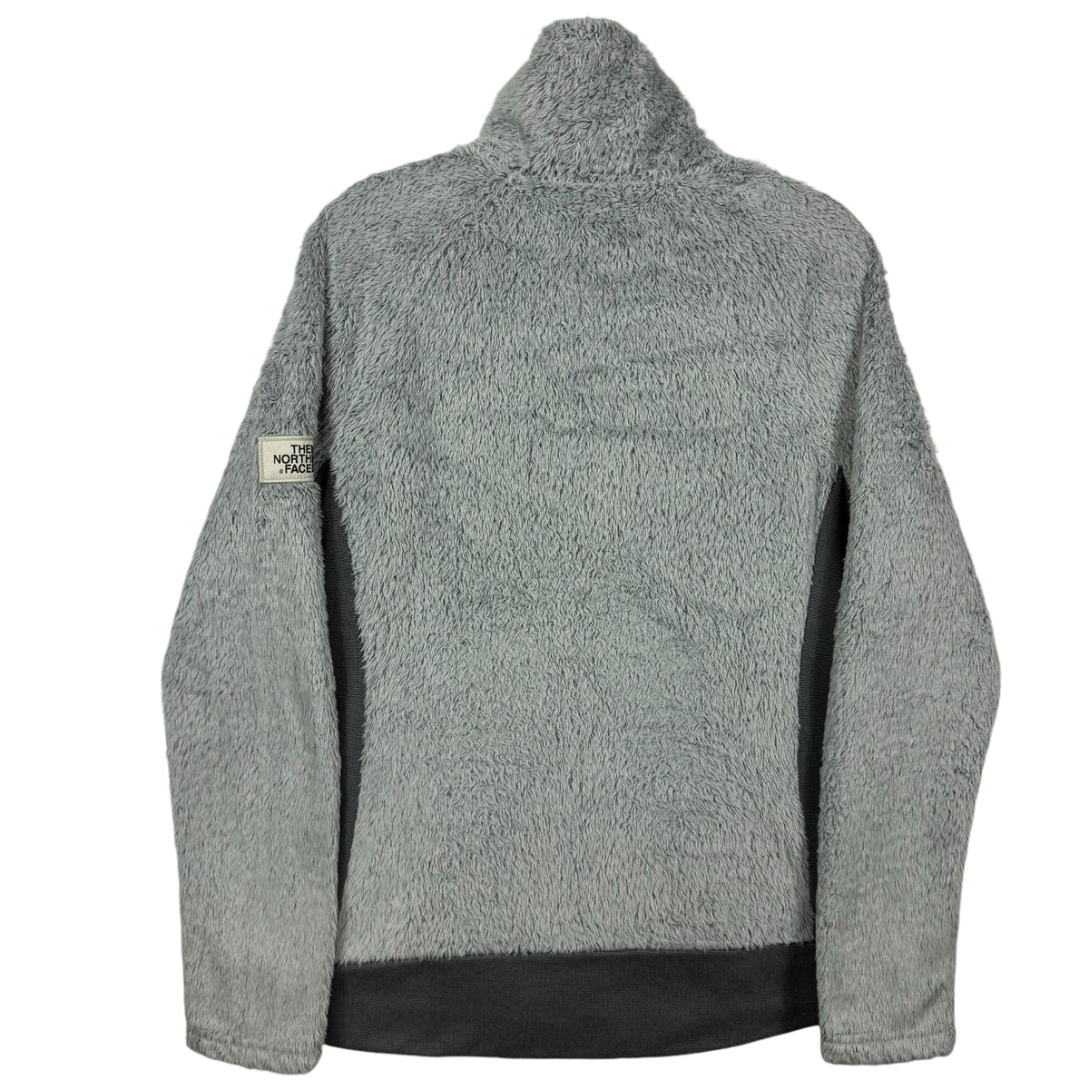 The North Face Womens Grey Mink Textured Fleece Zip Jumper Size L