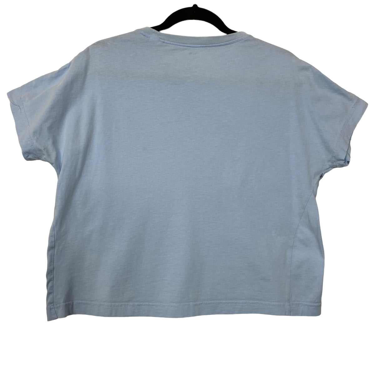 Adidas Womens Light Blue Cropped Cotton Tee Shirt Size S