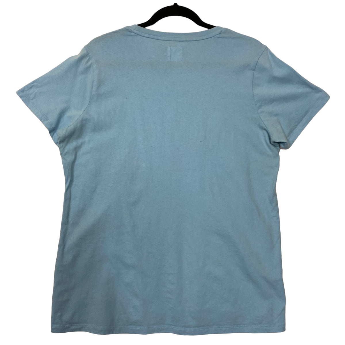 Champion Womens Light Blue Chest Script Cotton Tee Shirt Size L
