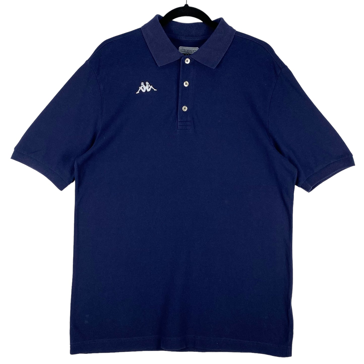 Kappa Dark Blue Embroidered Stretch Cotton Polo Shirt Size L