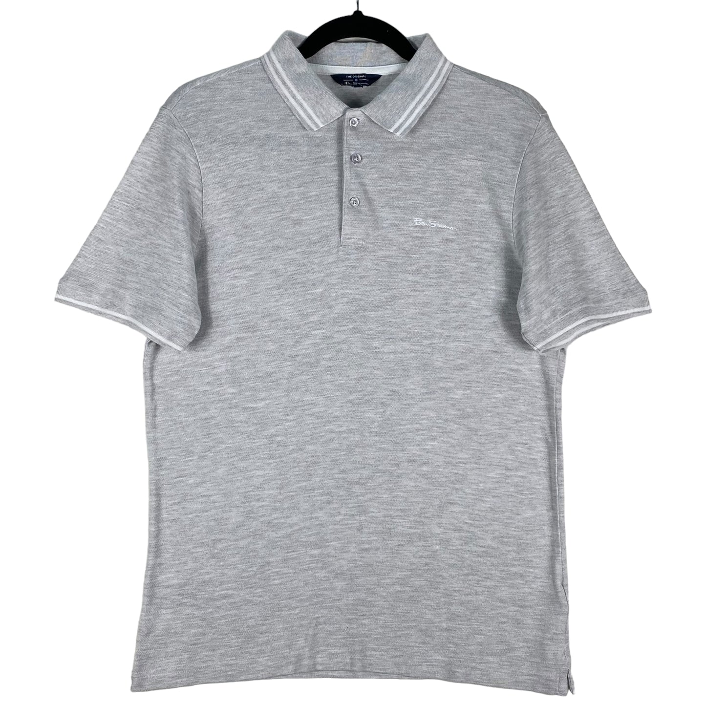 Ben Sherman Light Grey Cotton Polo Shirt Size M