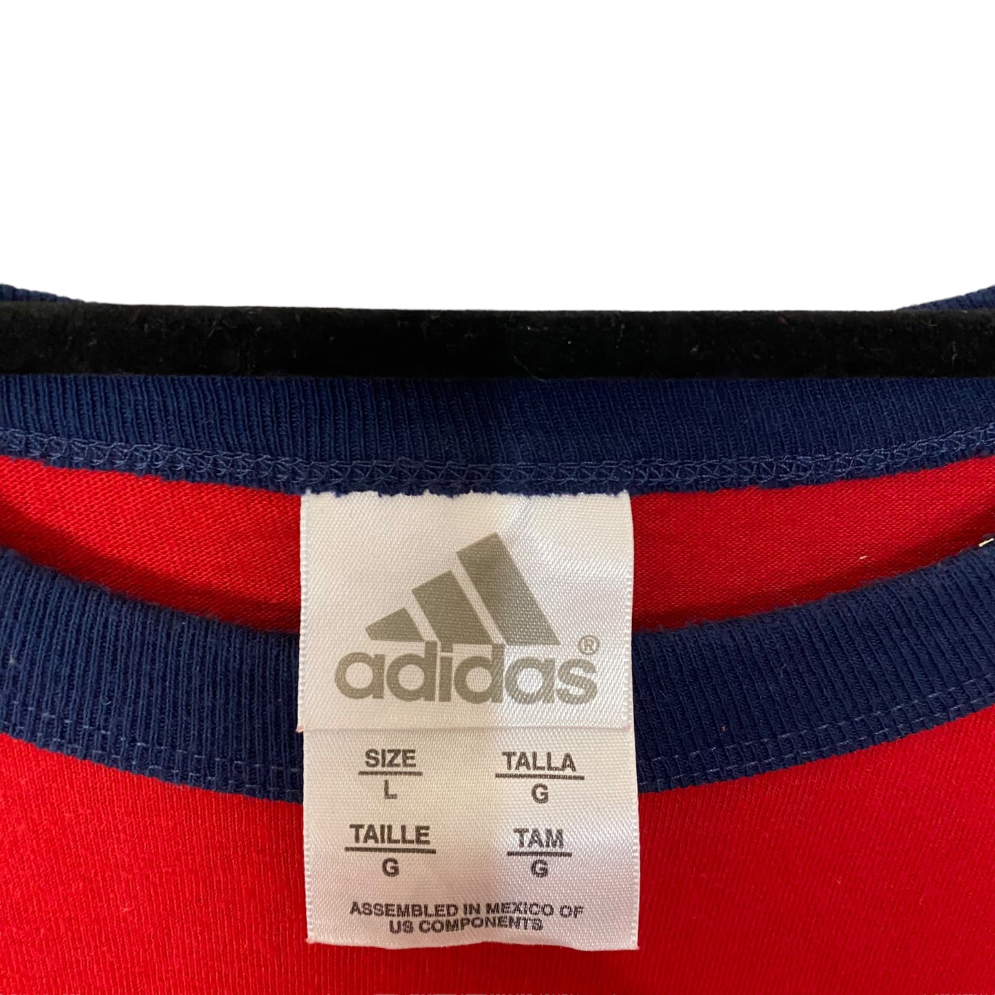Vintage Adidas 2000's Red Cotton Tee Shirt Size L