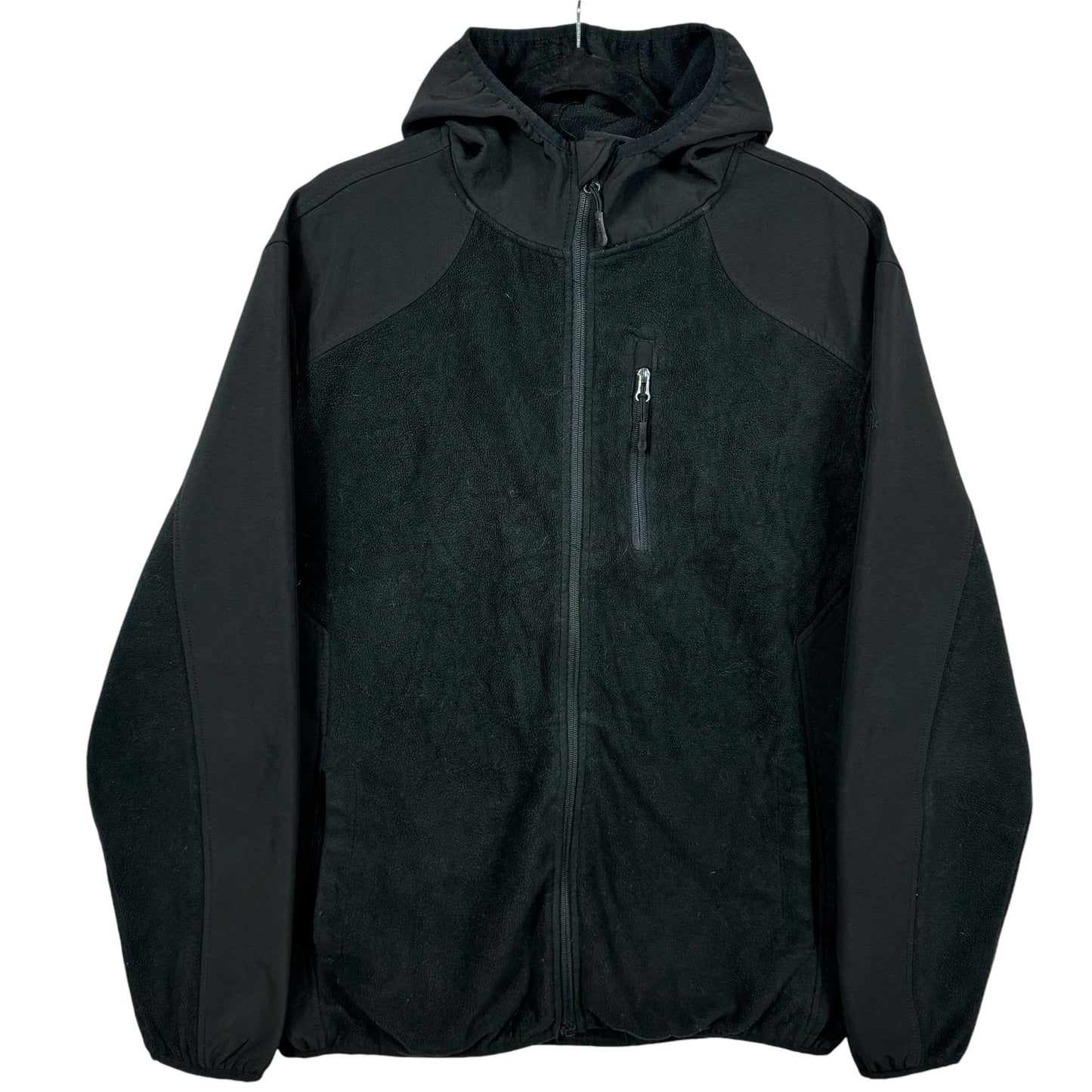 Reebok Black Fleece Hybrid Hooded Zip Jumper Size XL