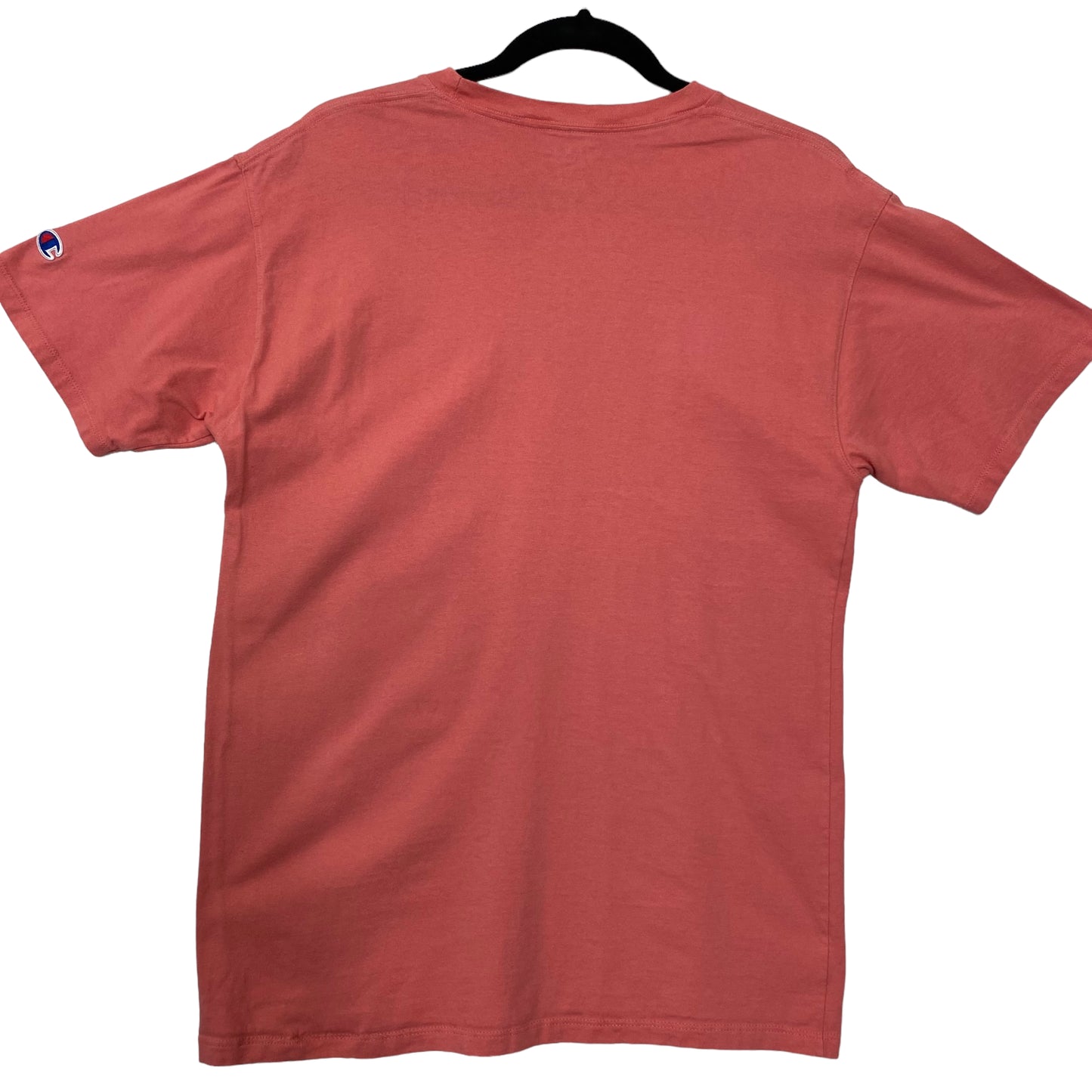 Champion Peach Pink Chest Script Cotton Tee Shirt Size M