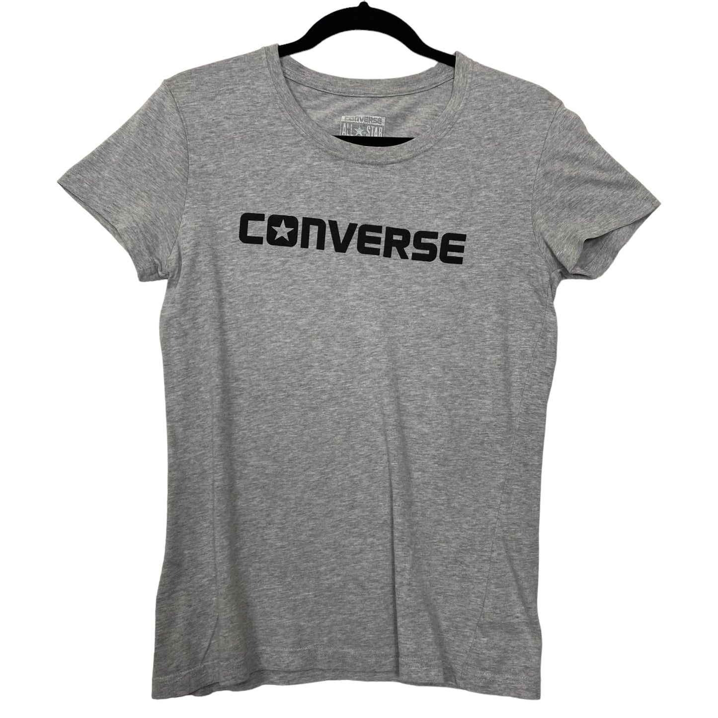 Converse Womens Grey Chest Script Cotton Tee Shirt XS