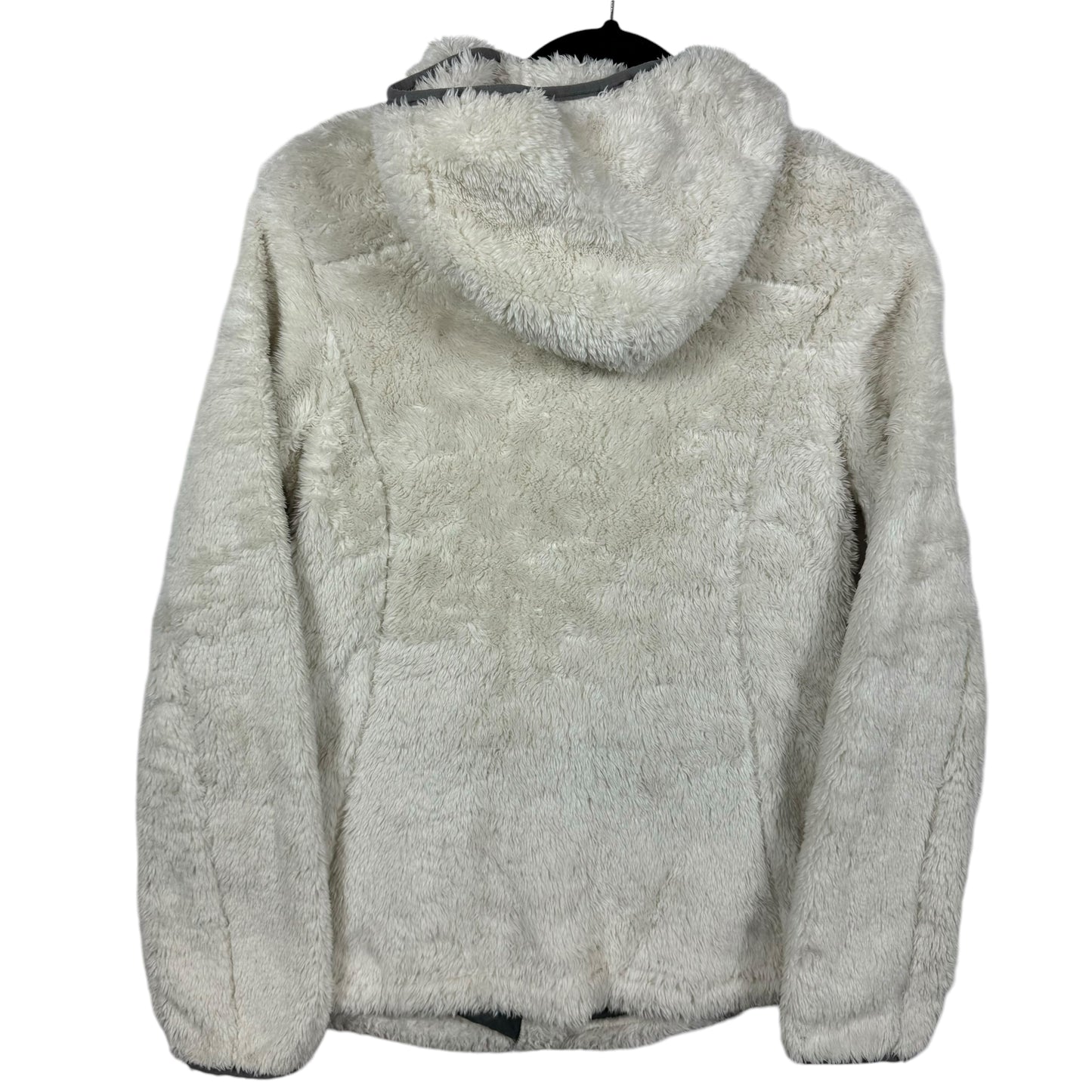 Reebok Womens Cream White Mink Hooded Fleece Zip Jumper Size M