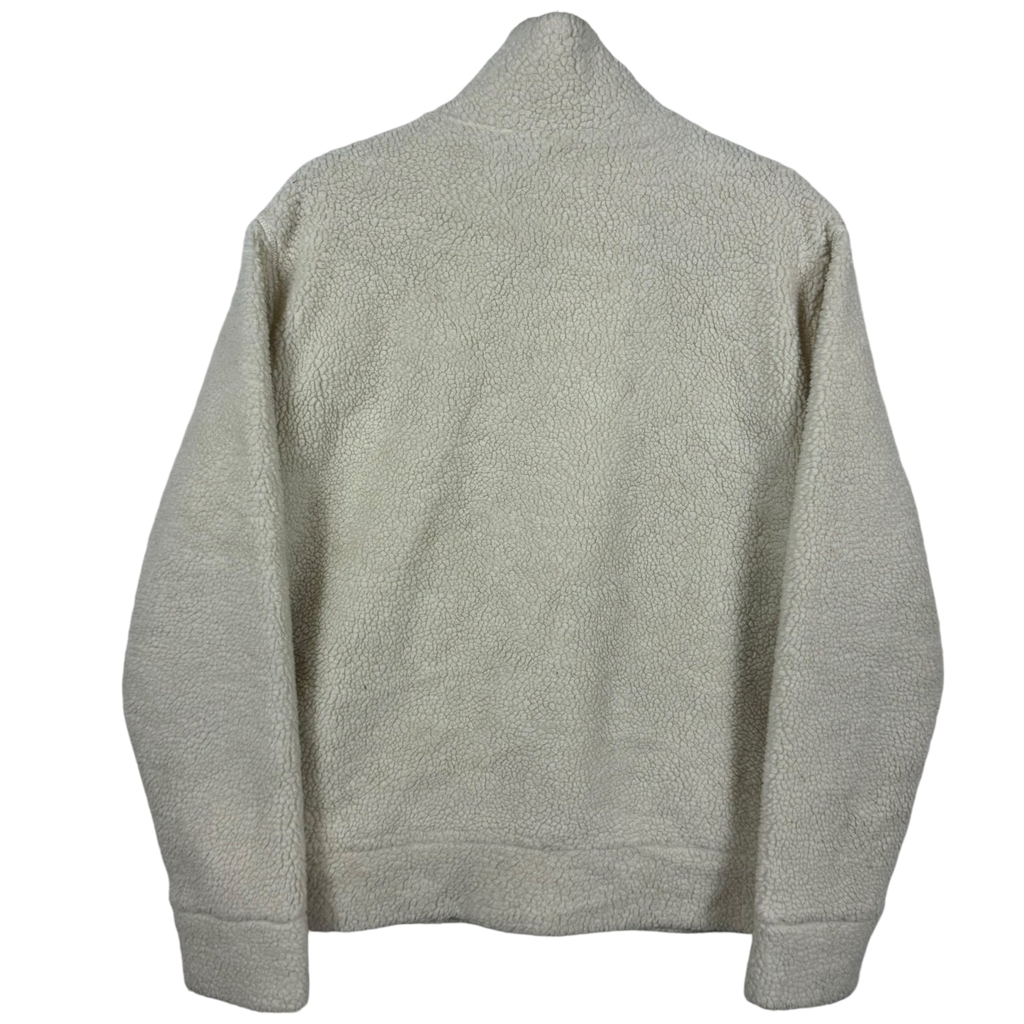 Calvin Klein Jeans Cream White Quilted Fleece Zip Jumper Size S