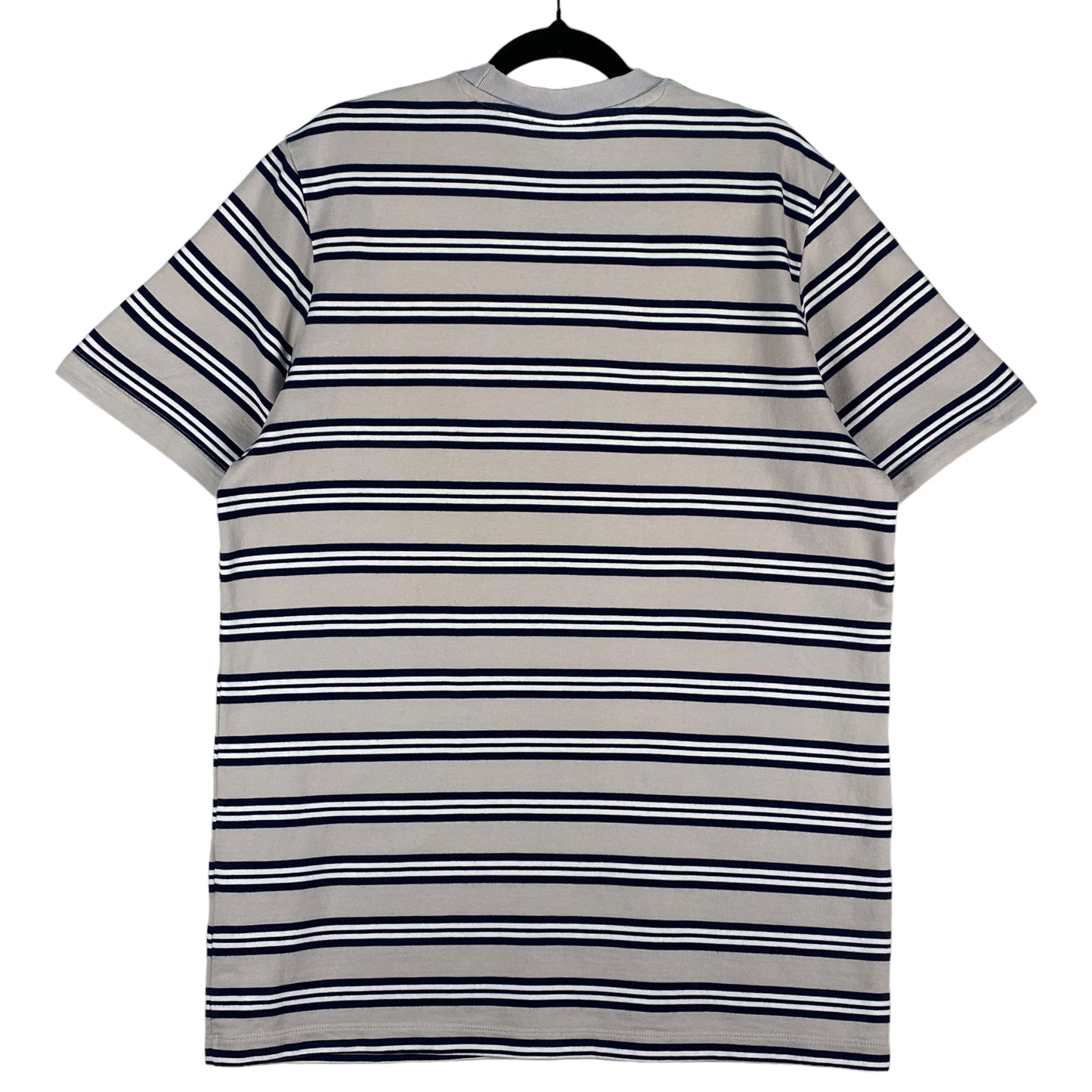 Adidas Grey Striped Thick Blend Cotton Tee Shirt Size L