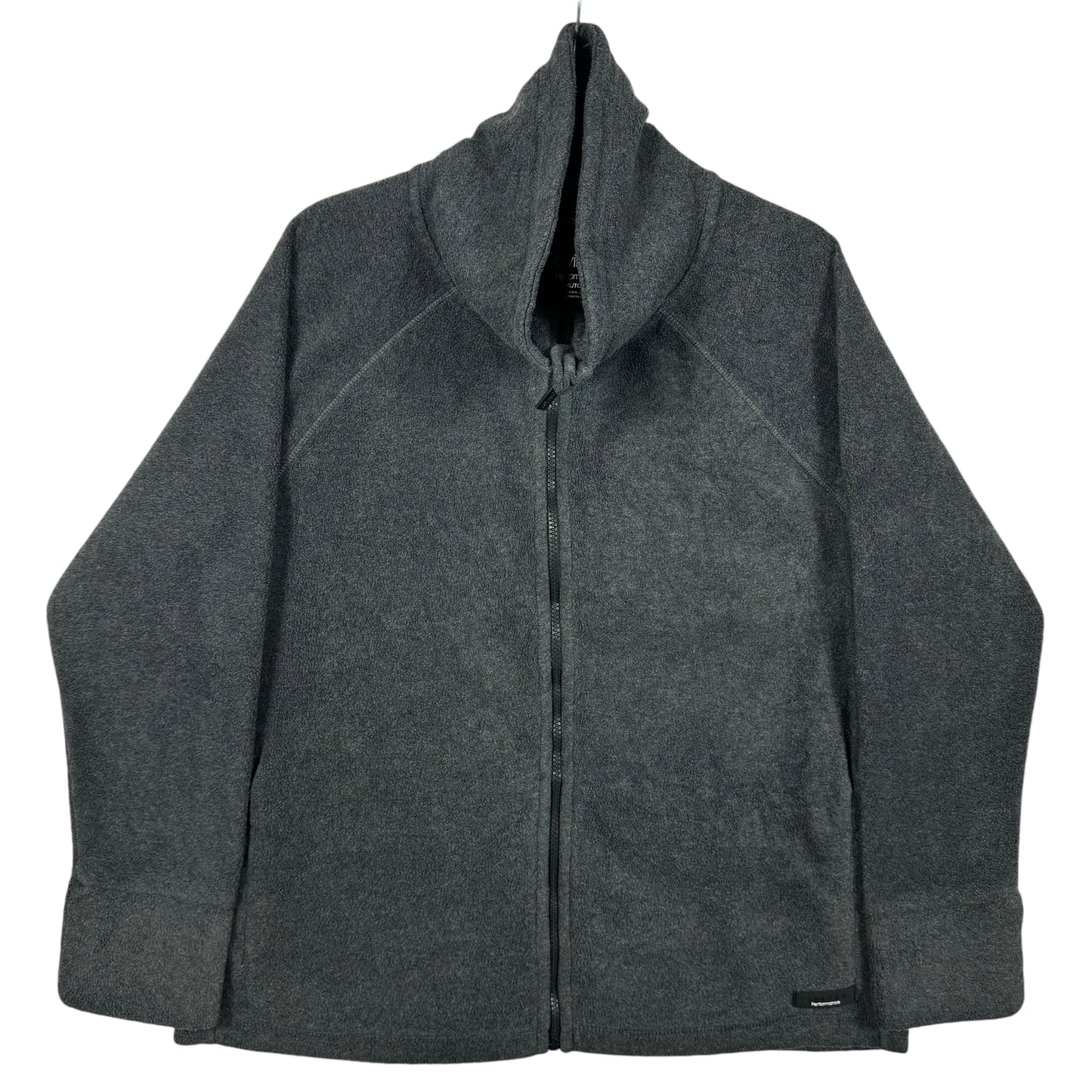 Calvin Klein Performance Womens Grey Turtleneck Fleece Zip Jacket Size XL