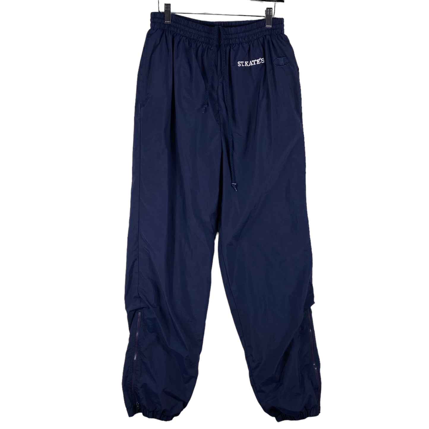 Vintage Champion 90's Dark Blue Nylon Parachute Track Pant Bottoms Size M