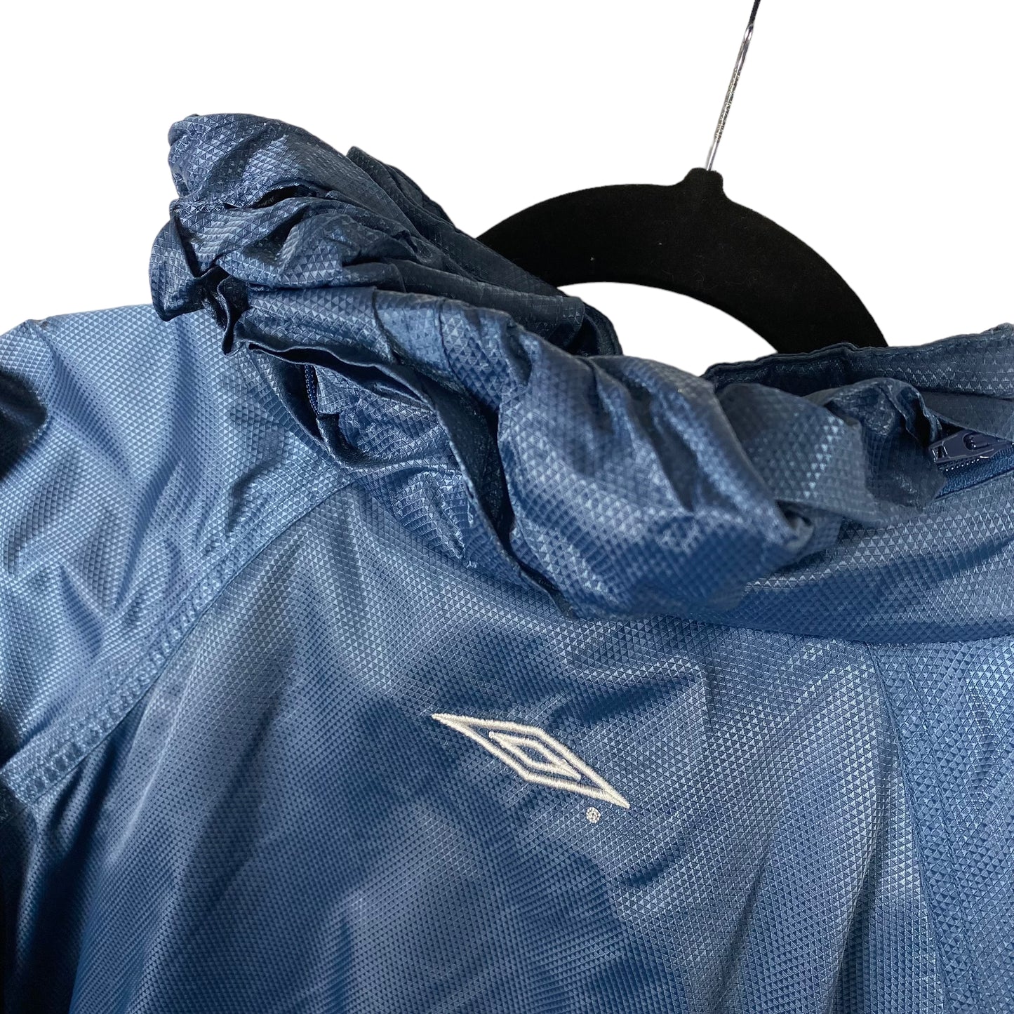 Vintage Umbro 2000's Dark Blue Nylon Soccer Raincoat Jacket Size L
