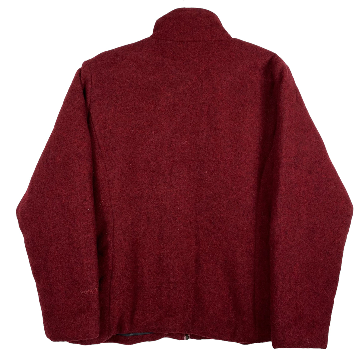 Woolrich Wine Red Womens Full Zip 100% Wool Shell Windbreaker Jacket Size S