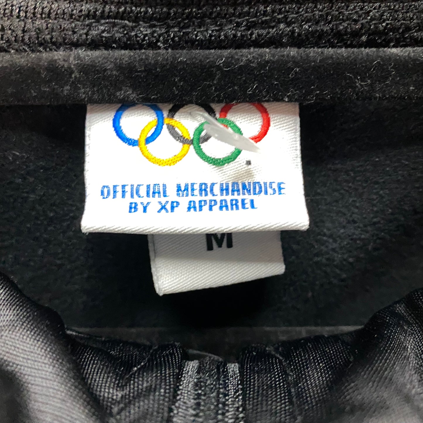 USA Olympic Team 2000's Black Polyester Track Top Zip Jacket Size M