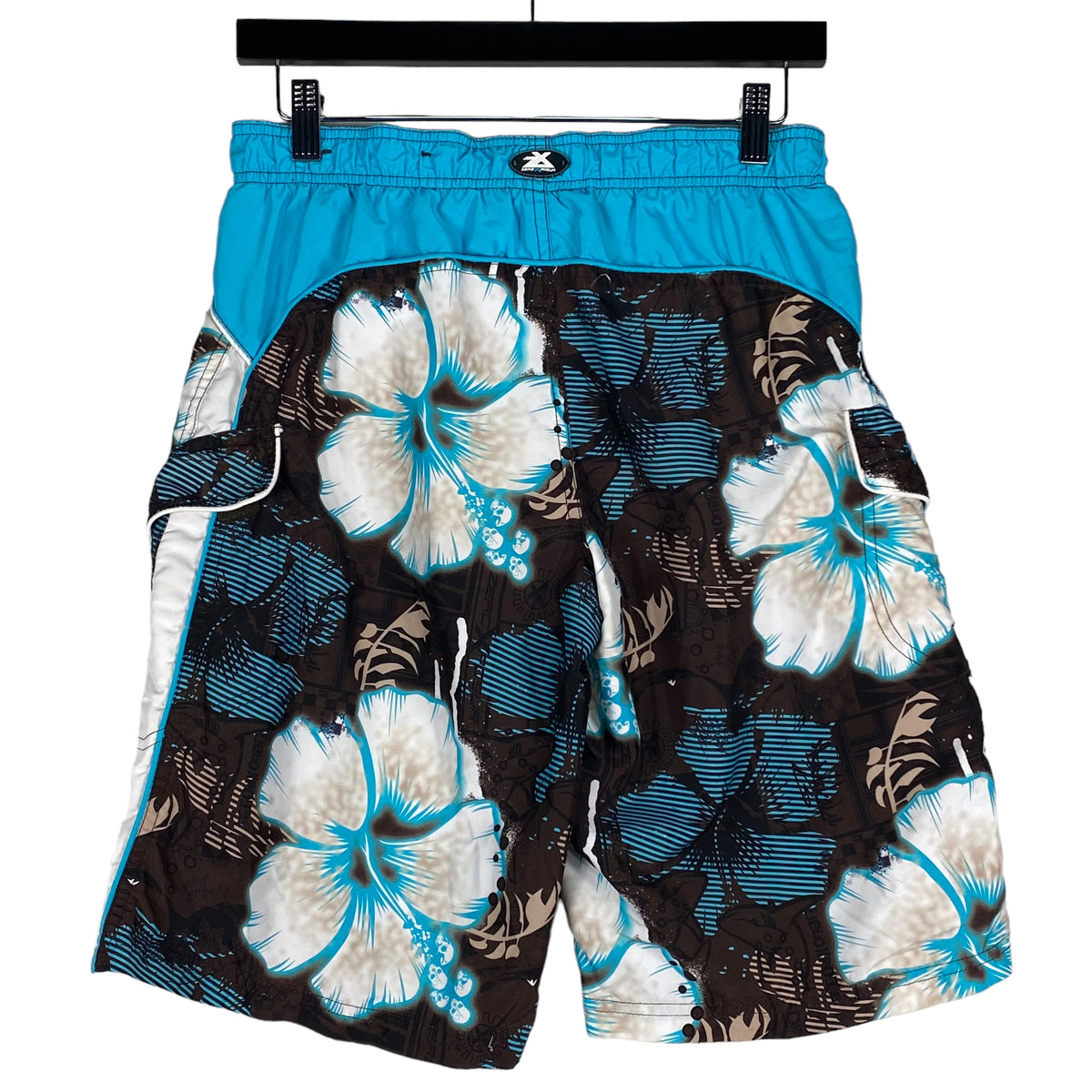 Zero Xposur Womens Black Floral Pattern Beach Shorts Size L