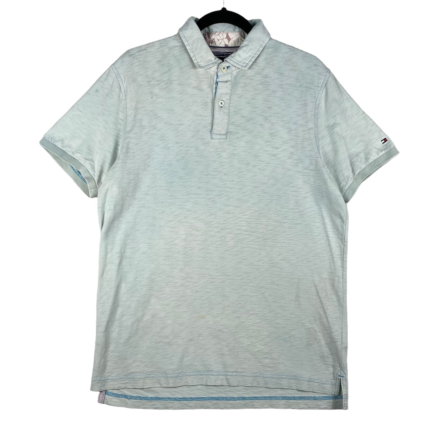 Tommy Hilfiger Light Green Slim Fit Cotton Polo Shirt Size L