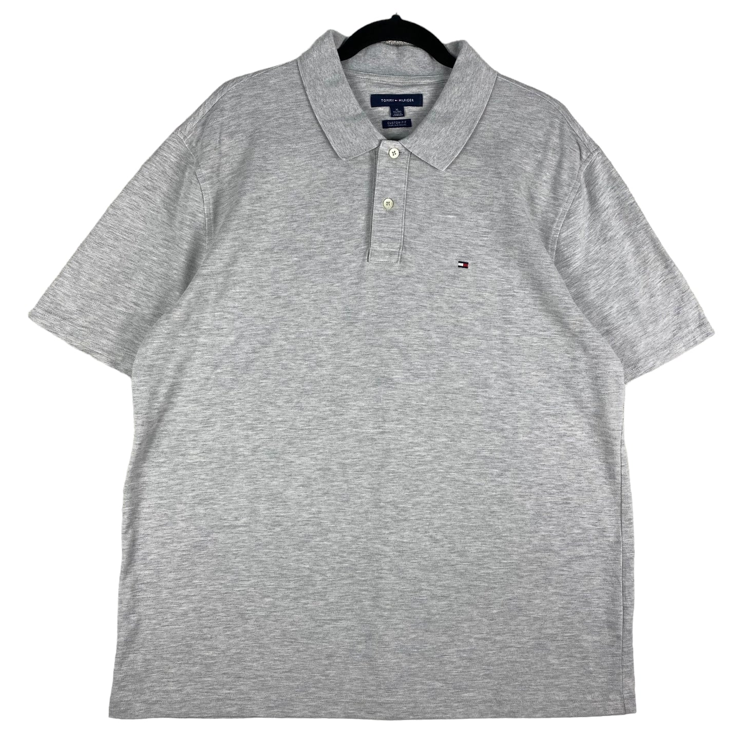 Tommy Hilfiger Light Grey Cotton Polo Shirt Size XL