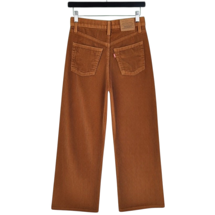 Levis Premium Jeans Womens Brown Ribcage Wide Leg Corduroy Denim W25