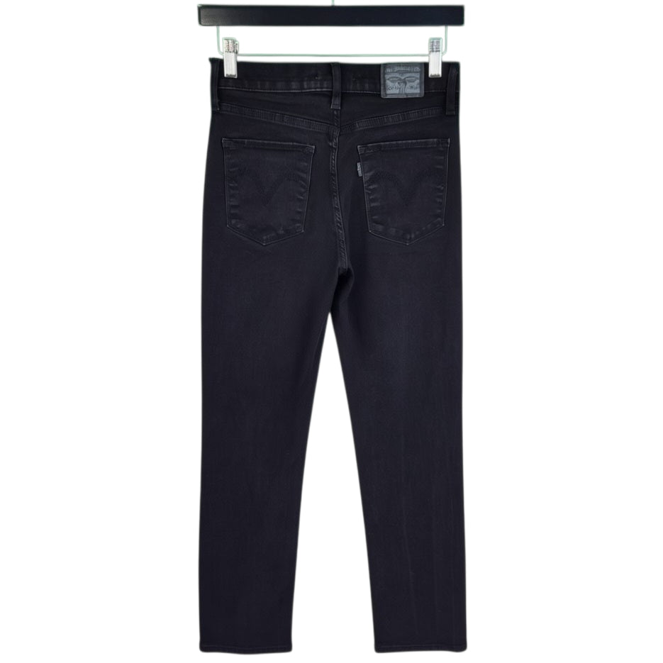 Levis Jeans Womens Black Straight Leg Stretch Denim W25