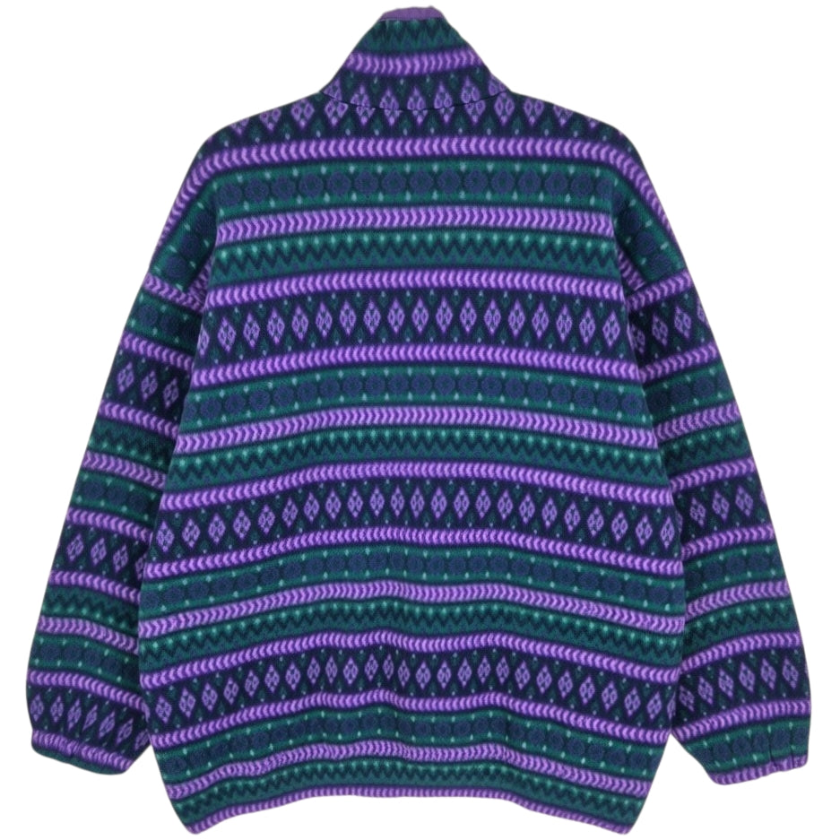 Vintage 90's Purple Quarter Zip Fleece Jumper Size L
