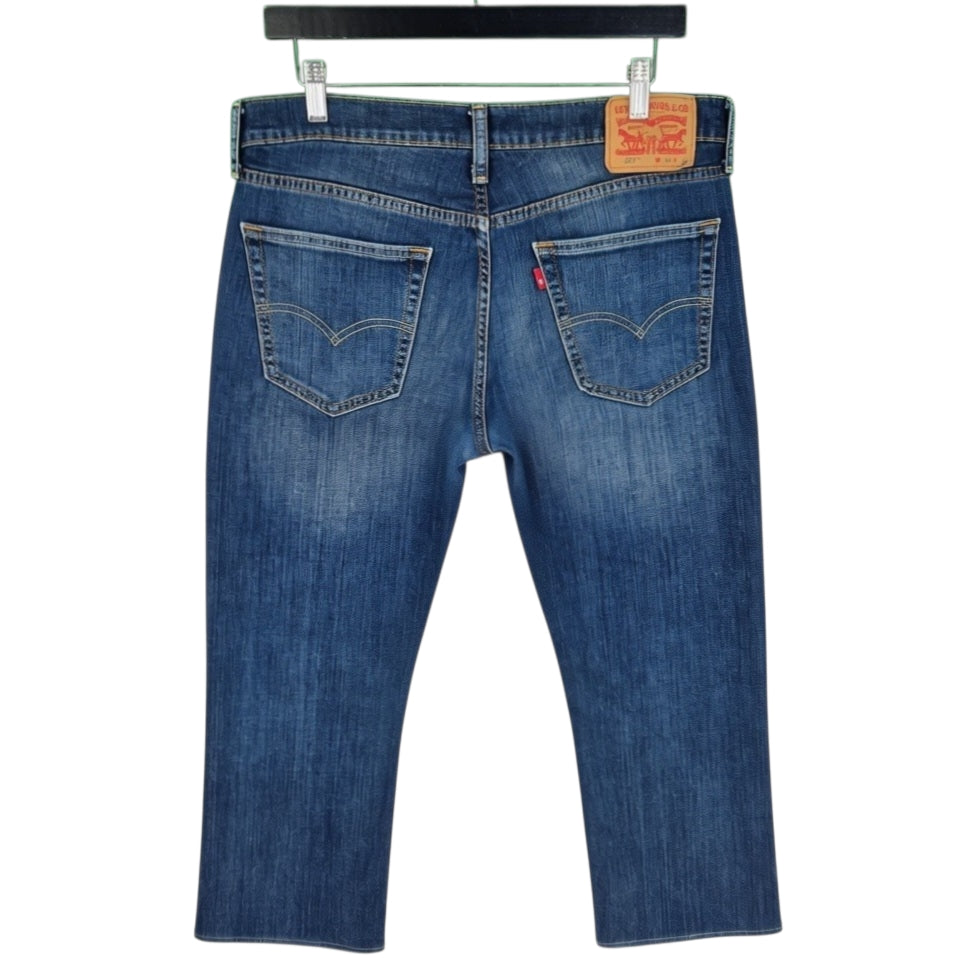 Levis 527 Jeans Dark Blue Crop Bootcut Denim W34